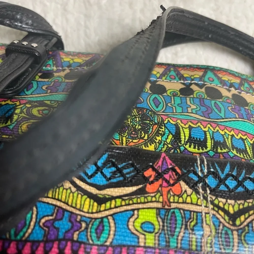 Sakroots Artist Circle Metro Tote , Cotton multi color Coated Canvas tote .
